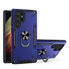 For Samsung Galaxy S22 Ultra 5G PC + TPU Phone Case with Rotatable Ring Holder(Blue) - 1