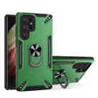 For Samsung Galaxy S22 Ultra 5G PC + TPU Phone Case with Rotatable Ring Holder(Green) - 1