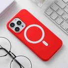 For iPhone 13 mini Silicone Magsafe Phone Case (Red) - 1