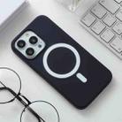 For iPhone 13 mini Silicone Magsafe Phone Case (Dark Blue) - 1