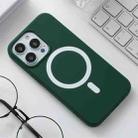 For iPhone 12 Pro Max Silicone Magsafe Phone Case(Dark Green) - 1