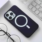 For iPhone 12 mini Silicone Magsafe Phone Case (Dark Blue) - 1