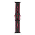 Litchi TPU Watch Band For Apple Watch Series 9&8&7 41mm / SE 3&SE 2&6&SE&5&4 40mm / 3&2&1 38mm(Black Red) - 1