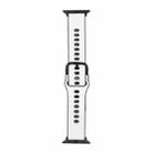 Litchi TPU Watch Band For Apple Watch Series 8&7 41mm / SE 2&6&SE&5&4 40mm / 3&2&1 38mm(White Black) - 1