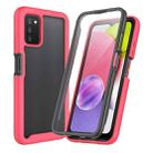 For Samsung Galaxy A03s 166mm Version Starry Sky PC + TPU Phone Case with PET Film(Rose Red) - 1