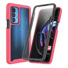 For Motorola Edge 20 Pro Starry Sky PC + TPU Phone Case with PET Film(Rose Red) - 1