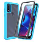 For Motorola G Pure Starry Sky PC + TPU Phone Case with PET Film(Sky Blue) - 1