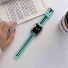 Silicone Watch Band For Apple Watch Series 8&7 41mm / SE 2&6&SE&5&4 40mm / 3&2&1 38mm(Mint Green + Black) - 1
