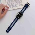 Silicone Watch Band For Apple Watch Series 8&7 41mm / SE 2&6&SE&5&4 40mm / 3&2&1 38mm(Blue + Grey) - 1