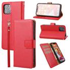 For iPhone 11 Pro Plain Weave Leather Genuine Phone Case (Red) - 1