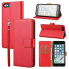 Plain Weave Cowhide Leather Phone Case For iPhone 8 Plus / 7 Plus / 6 Plus / 6s Plus(Red) - 1