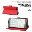 Plain Weave Cowhide Leather Phone Case For iPhone 8 Plus / 7 Plus / 6 Plus / 6s Plus(Red) - 4