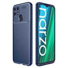 For OPPO Realme Narzo 50A Carbon Fiber Texture Shockproof TPU Phone Case(Blue) - 1