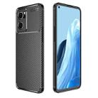 For OPPO Reno7 5G Global / Find X5 Lite Carbon Fiber Texture Shockproof TPU Phone Case(Black) - 1