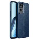 For OPPO Reno7 Pro 5G Litchi Texture Shockproof Phone TPU Case(Blue) - 1
