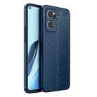 For OPPO Reno7 5G Litchi Texture Shockproof Phone TPU Case(Blue) - 1