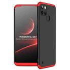 For OPPO Realme C21Y GKK Three Stage Splicing Full Coverage PC Phone Case(Black Red) - 1