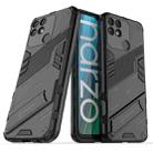 For OPPO Realme Narzo 50A Punk Armor 2 in 1 PC + TPU Shockproof Phone Case with Invisible Holder(Black) - 1