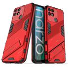 For OPPO Realme Narzo 50A Punk Armor 2 in 1 PC + TPU Shockproof Phone Case with Invisible Holder(Red) - 1