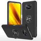 For Xiaomi Poco X3 NFC / X3 PC + TPU Magnetic Phone Case with Invisible Ring Holder(Black) - 1