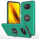 For Xiaomi Poco X3 NFC / X3 PC + TPU Magnetic Phone Case with Invisible Ring Holder(Dark Green) - 1