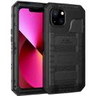 For iPhone 13 Shockproof Waterproof Dustproof Metal + Silicone Phone Case with Screen Protector(Black) - 1