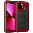 For iPhone 13 Shockproof Waterproof Dustproof Metal + Silicone Phone Case with Screen Protector(Red) - 1