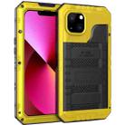 For iPhone 13 Shockproof Waterproof Dustproof Metal + Silicone Phone Case with Screen Protector(Yellow) - 1