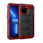 For iPhone 13 Pro Max Shockproof Waterproof Dustproof Metal + Silicone Phone Case with Screen Protector (Red) - 1