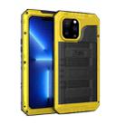 For iPhone 13 Pro Max Shockproof Waterproof Dustproof Metal + Silicone Phone Case with Screen Protector (Yellow) - 1