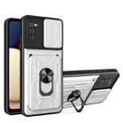 For Samsung Galaxy A02s EU Version Camera Cover Phone Case with Card Slot & Holder(White) - 1