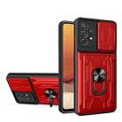 For Samsung Galaxy A32 Camera Cover Phone Case with Card Slot & Holder(Red) - 1