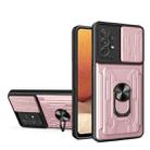 For Samsung Galaxy A32 Camera Cover Phone Case with Card Slot & Holder(Rose Gold) - 1