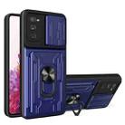 For Samsung Galaxy S20 FE Camera Cover Phone Case with Card Slot & Holder(Blue) - 1