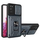 For Samsung Galaxy S20 FE Camera Cover Phone Case with Card Slot & Holder(Grey) - 1