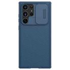 For Samsung Galaxy S22 Ultra 5G NILLKIN Black Mirror Pro Series Camshield Phone Case(Blue) - 1