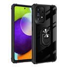 For Samsung Galaxy A53 5G Ring Holder Transparent TPU + Acrylic Case(Black) - 1