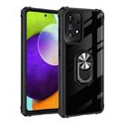 For Samsung Galaxy A53 5G Ring Holder Transparent TPU + Acrylic Case(Black Silver-CD) - 1