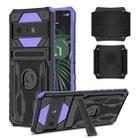 For Google Pixel 6 Pro Armor Wristband Phone Case(Purple) - 1