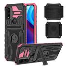 For Motorola G Pure Armor Wristband Phone Case(Pink) - 1