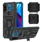 For Motorola G Pure Armor Wristband Phone Case(Blue) - 1