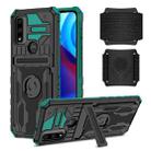 For Motorola G Pure Armor Wristband Phone Case(Dark Green) - 1