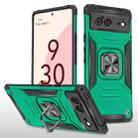 For Google Pixel 6 Magnetic Ring Holder Armor Phone Case(Deep Green) - 1