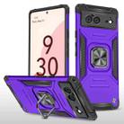 For Google Pixel 6 Magnetic Ring Holder Armor Phone Case(Purple) - 1