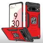 For Google Pixel 6 Pro Magnetic Ring Holder Armor Phone Case(Red) - 1