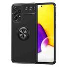 For Samsung Galaxy A73 Metal Ring Holder TPU Phone Case(Black) - 1