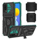 For vivo Y72 5G / Y53s Armor Wristband Phone Case(Dark Green) - 1