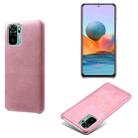 For Xiaomi Redmi Note 10 4G Calf Texture PC + PU Phone Case(Pink) - 1