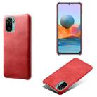 For Xiaomi Redmi Note 10 4G Calf Texture PC + PU Phone Case(Red) - 1