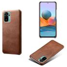 For Xiaomi Redmi Note 10 4G Calf Texture PC + PU Phone Case(Brown) - 1